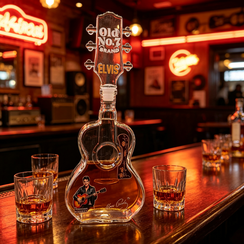 Elvis Presley Guitar Shaped Gl - Vintage Collectible Bottles review and price