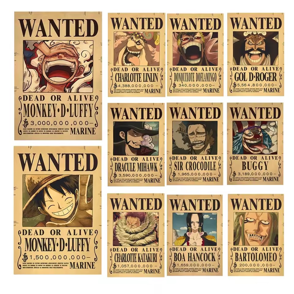 Anime One Piece Bounty Wanted  - Vintage Collectible Posters review and price